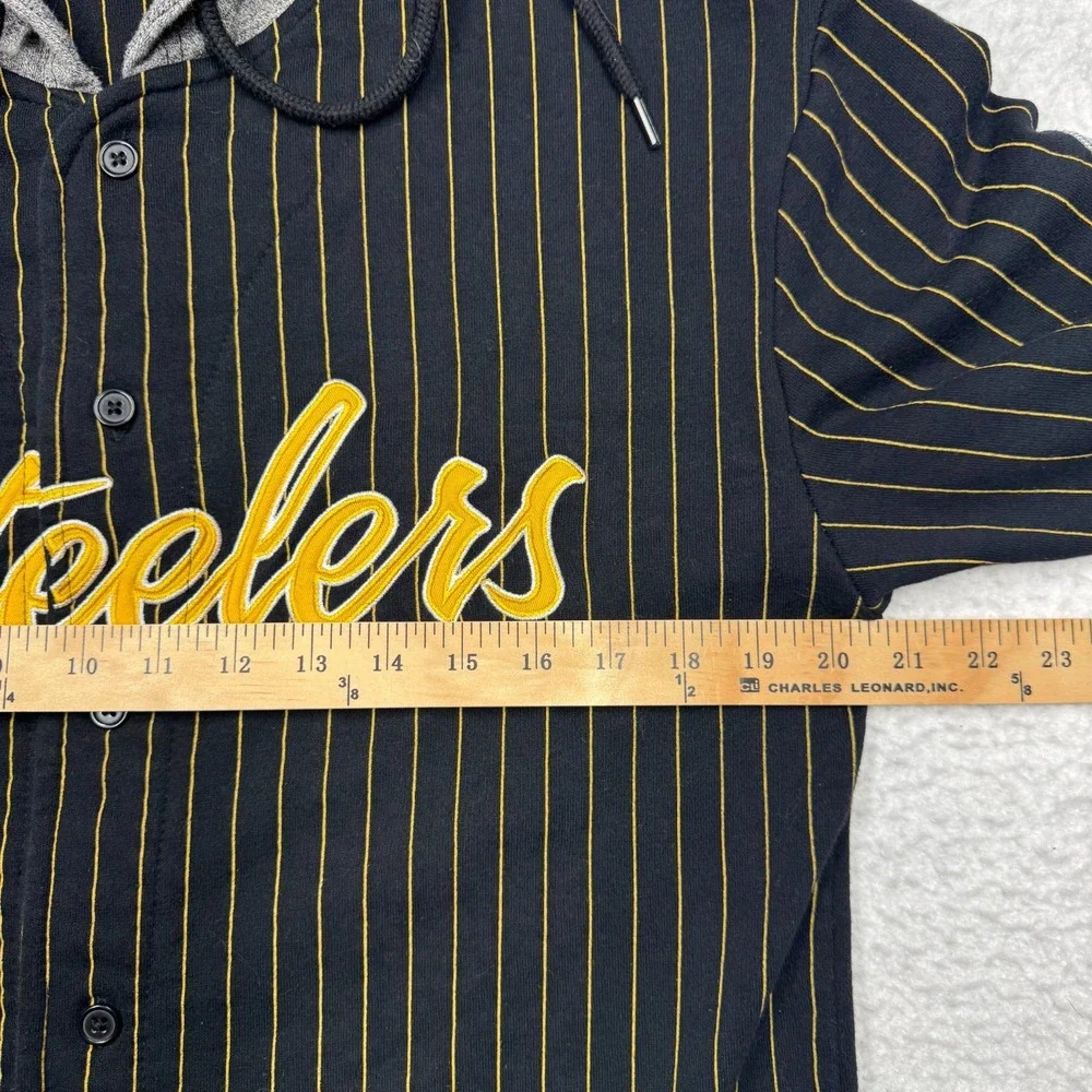 Pittsburgh Steelers Baseball Jersey Style Hoodie Sweater NFL Team Men's‎ Size S